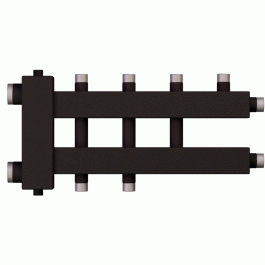 Коллектор с гидроразделителем Warme WKD.R.60.К.2+1+1 (черная сталь) на 4 контура до 60 кВт