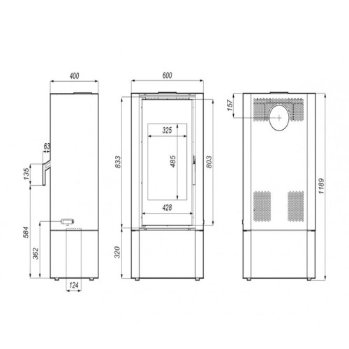 Печь-камин Defro Home Solum Log 9 кВт серая сталь Печь-камин Defro Home Solum Log 9 кВт серая сталь