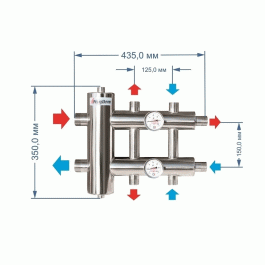 Коллектор из нержавейки с гидрострелкой 60 кВт ПроксиТерм GSK 25-3