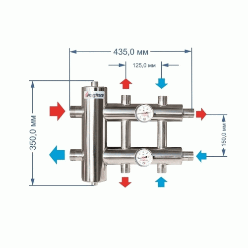 Коллектор из нержавейки с гидрострелкой 85 кВт ПроксиТерм GSK 32-3 Коллектор из нержавейки с гидрострелкой 85 кВт ПроксиТерм GSK 32-3