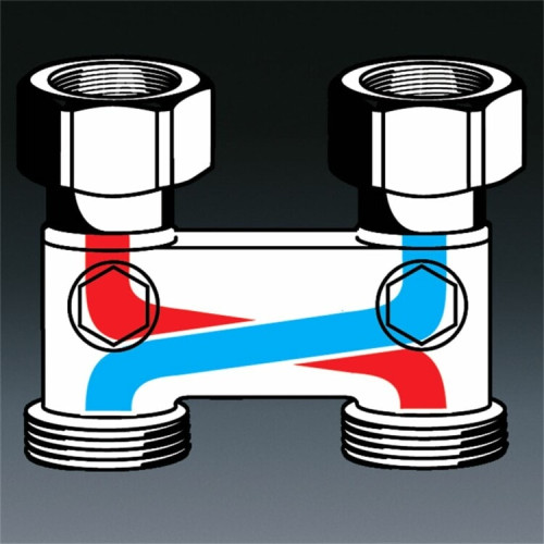 Узел перепускной прямой Oventrop  H-образный 3/4" 3/4" арт. 1016362