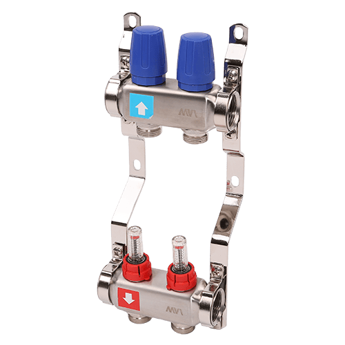 Коллектор с расходомерами MVI 1"х3/4"ЕК 2 выхода
