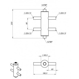 Гидроразделитель из нержавейки ПроксиТерм GS22PF под пресс фитинг