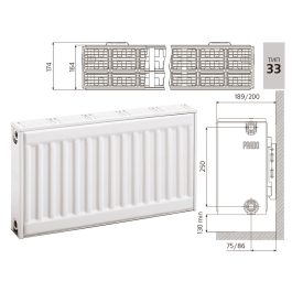 Радиатор стальной панельный Prado Classic Тип 33 (300x2600 мм)