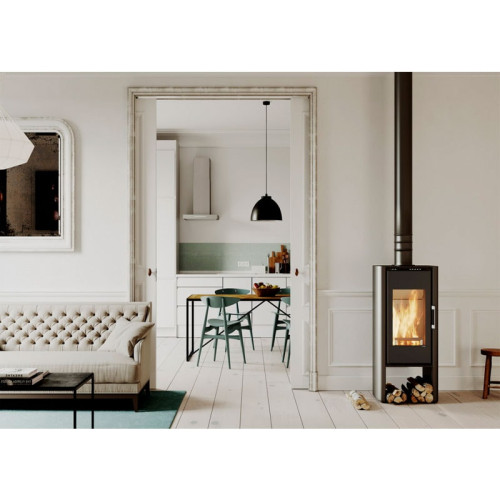 Печь-камин Defro Home Solum Log 9 кВт серая сталь Печь-камин Defro Home Solum Log 9 кВт серая сталь