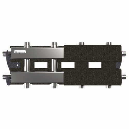 Коллектор нержавеющий модульный Gidruss MKSS-60-5DU EPP до 60 кВт 1" 5 контуров EPP термоизоляция