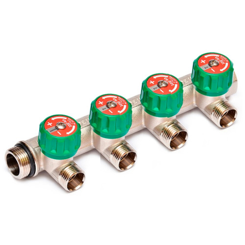 Коллектор латунный для воды Uni-Fitt 3/4"x1/2" 4 выхода евроконус (арт.410N3240) Коллектор латунный для воды Uni-Fitt 3/4"x1/2" 4 выхода евроконус (арт.410N3240)