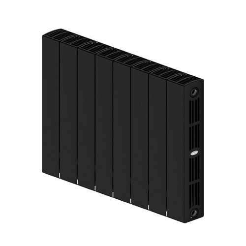 Биметаллический радиатор Rifar SUPReMO 500 8 секций цвет Антрацит (нижнее правое подключение)