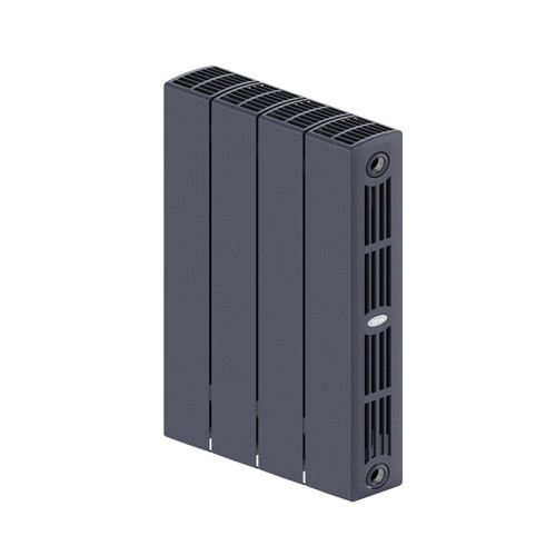 Биметаллический радиатор Rifar SUPReMO 350 4 секции цвет Титан (нижнее правое подключение)