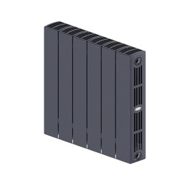 Биметаллический радиатор Rifar SUPReMO 350 6 секций цвет Титан (нижнее правое подключение)