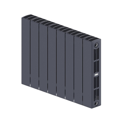 Биметаллический радиатор Rifar SUPReMO 500 8 секций цвет Титан (нижнее левое подключение)