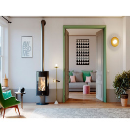 Печь-камин Defro Home Orbis TOP 9 кВт белая сталь