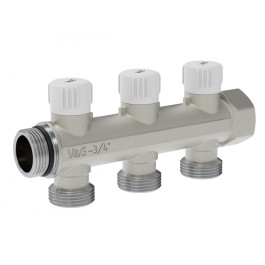 Коллектор настроечный V&G Valogin 3/4"х3/4" на 3 выхода