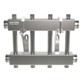 Коллектор нержавеющий модульный Gidruss MKSS-250-4DU до 250 кВт 2" 4 контура