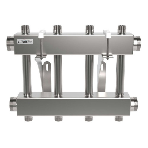 Коллектор нержавеющий модульный Gidruss MKSS-250-4DU до 250 кВт 2" 4 контура