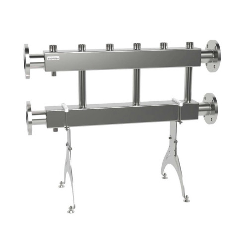 Коллектор нержавеющий модульный Gidruss MKSS-400-3х32 до 400 кВт ДУ65 3 контура