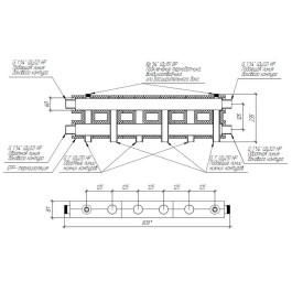 Коллектор нержавеющий модульный Gidruss MKSS-100-3 до 100 кВт 1 1/4" 4 контура