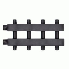 Коллектор Warme WKD.140.К.2+2 Дублер компакт (черная сталь) на 4 контура 90-140 кВт