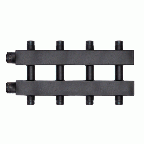 Коллектор Warme WKD.140.К.2+2 Дублер компакт (черная сталь) на 4 контура 90-140 кВт