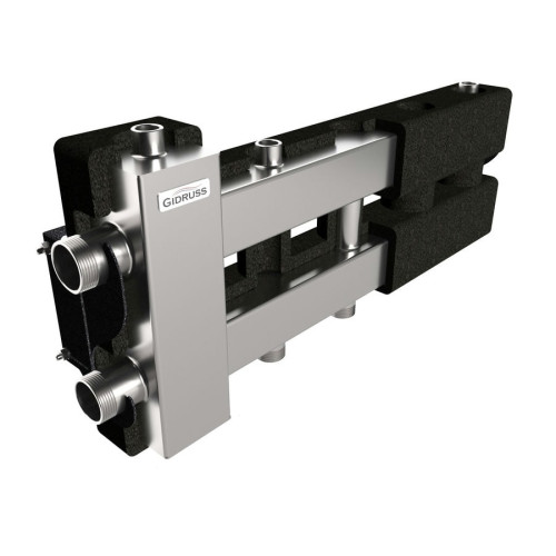 Коллектор нержавеющий Gidruss BMSS-80-3D EPP до 80 кВт 1 1/4"-1" 3 контура EPP термоизоляция
