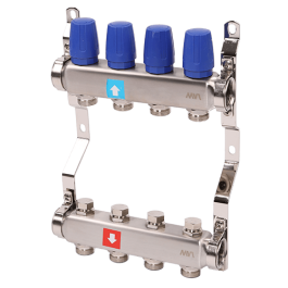 Коллектор в сборе без расходомеров MVI 1"х3/4"ЕК 4 выхода
