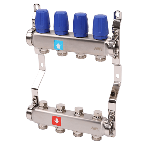 Коллектор в сборе без расходомеров MVI 1"х3/4"ЕК 4 выхода