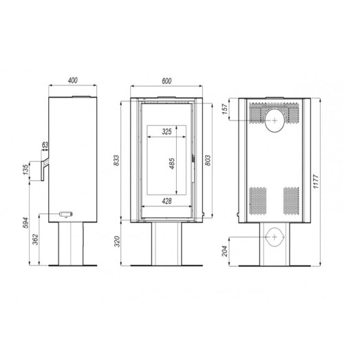 Печь-камин Defro Home Solum Top 9 кВт красная сталь