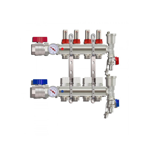 Коллектор для тёплого пола с расходомерами Tim на 4 выхода (арт.KA004) Коллектор для тёплого пола с расходомерами Tim на 4 выхода (арт.KA004)