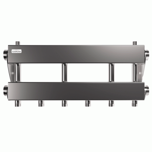 Коллектор нержавеющий модульный Gidruss MKSS-150-3х25 до 150 кВт 1 1/2" 4 контура