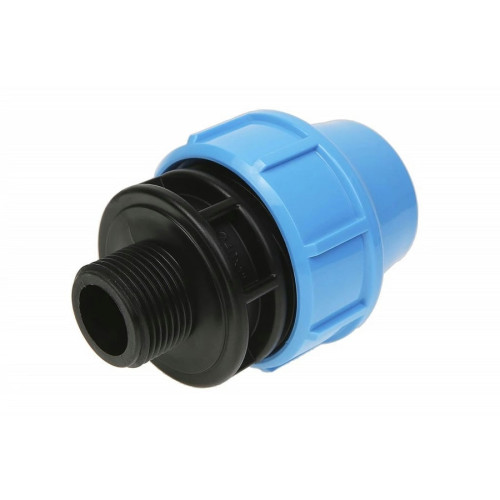 Муфта Джилекс 40x1" с наружной резьбой для труб ПНД Муфта Джилекс 40x1" с наружной резьбой для труб ПНД