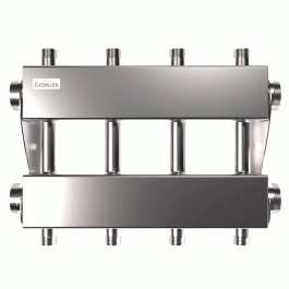 Коллектор нержавеющий модульный Gidruss MKSS-150-4DUх25 до 150 кВт 1 1/2" 5 контуров