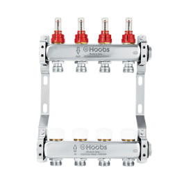 Коллектор нержавеющий Hoobs 1"x 3/4" 2 выхода с расходомерами