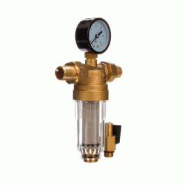 Фильтр промывной Tim 1/2" пластиковый с манометром