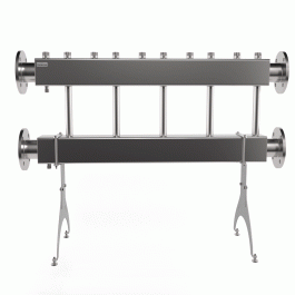 Коллектор нержавеющий модульный Gidruss MKSS-600-5х32 до 600 кВт ДУ80 5 контуров