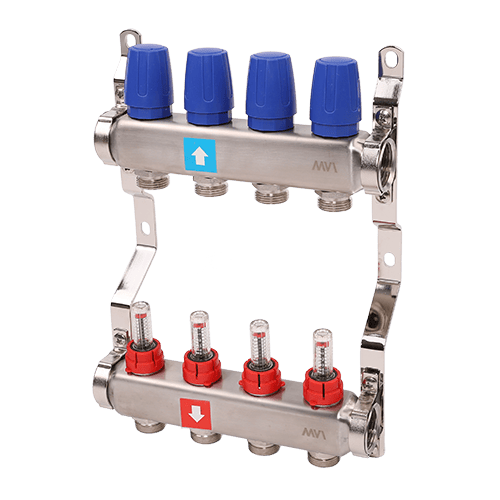 Коллектор с расходомерами MVI 1"х3/4"ЕК 4 выхода