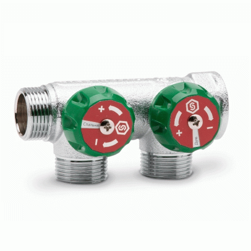 Коллектор для воды 2 выхода Stout 3/4"x1/2" плоское уплотнение арт.SMB-6849-341202 Коллектор для воды 2 выхода Stout 3/4"x1/2" плоское уплотнение арт.SMB-6849-341202