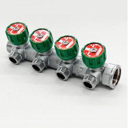 Коллектор регулирующий Tim на 4 выхода 3/4"x1" под евроконус