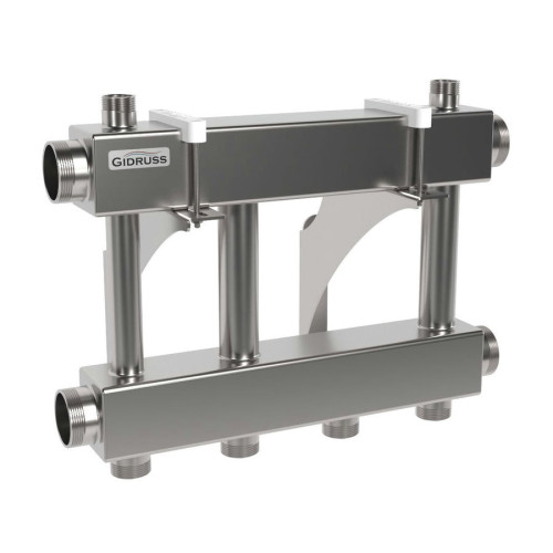 Коллектор нержавеющий модульный Gidruss MKSS-250-2х32 до 250 кВт 2" 2 контура