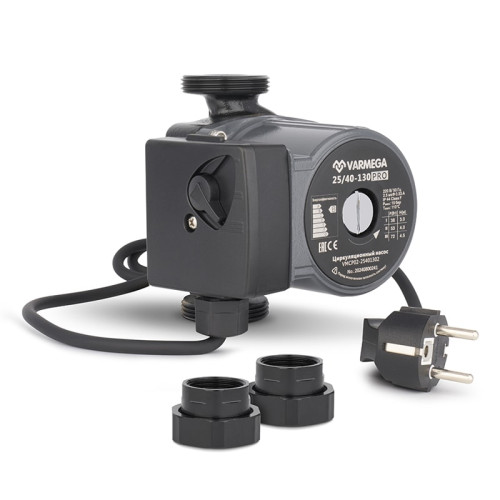 Циркуляционный насос Varmega VMCP02 PRO 25/40-130, с гайками, с кабелем