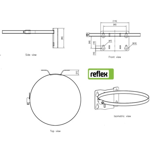 Хомут крепления для расширительного бака к стене Reflex 7611000