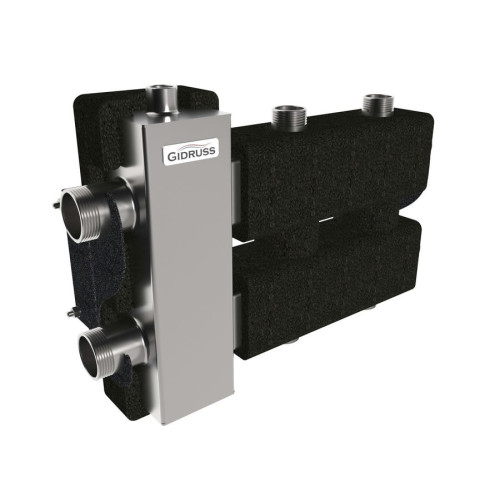 Коллектор нержавеющий Gidruss BMSS-80-3DU EPP до 80 кВт 1 1/4"-1" 3 контура EPP термоизоляция