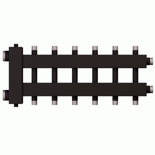 Коллектор с гидроразделителем Warme WKD.R.60.К.3+3+1 (черная сталь) на 7 контуров до 60 кВт Коллектор с гидроразделителем Warme WKD.R.60.К.3+3+1 (черная сталь) на 7 контуров до 60 кВт