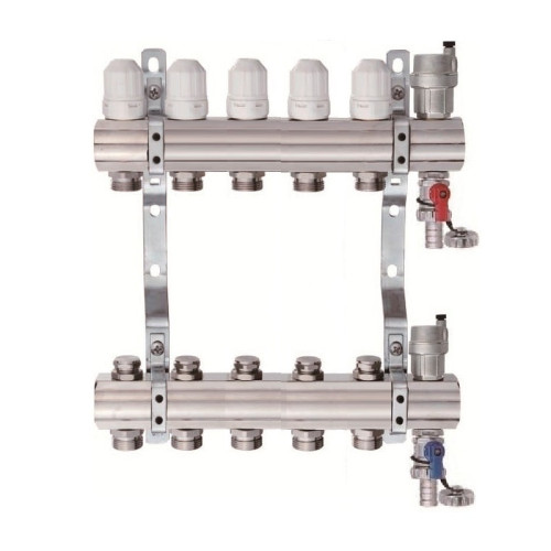 Коллектор для отопления Tim на 5 выходов (арт.KB005) Коллектор для отопления Tim на 5 выходов (арт.KB005)