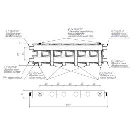 Коллектор модульный Gidruss MK-60-4D.EPP до 60 кВт 1" 4 контура EPP термоизоляция