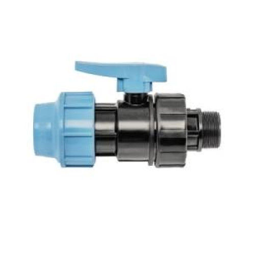 Кран шаровый ПНД Unidelta 25x3/4" с наружной резьбой