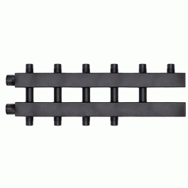 Коллектор Warme WKD.140.К.3+2 Дублер компакт (черная сталь) на 5 контуров 90-140 кВт