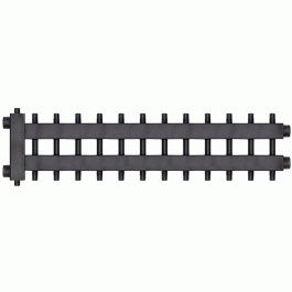 Коллектор с гидроразделителем Warme WKD.R.122.К.6+6+1 Дублер компакт (черная сталь) на 13 контуров до 122 кВт