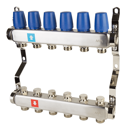 Коллектор в сборе без расходомеров MVI 1"х3/4"ЕК 6 выходов