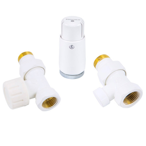 Комплект подключения SCHLOSSER STANDARD MINI 1/2" прямой белый с термоголовкой MINI