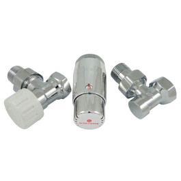 Комплект подключения SCHLOSSER STANDARD MINI 1/2" угловой хром с термоголовкой MINI